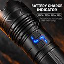 Close-up of the IRONCLAD X1 XL battery level indicator showing four LED charge segments