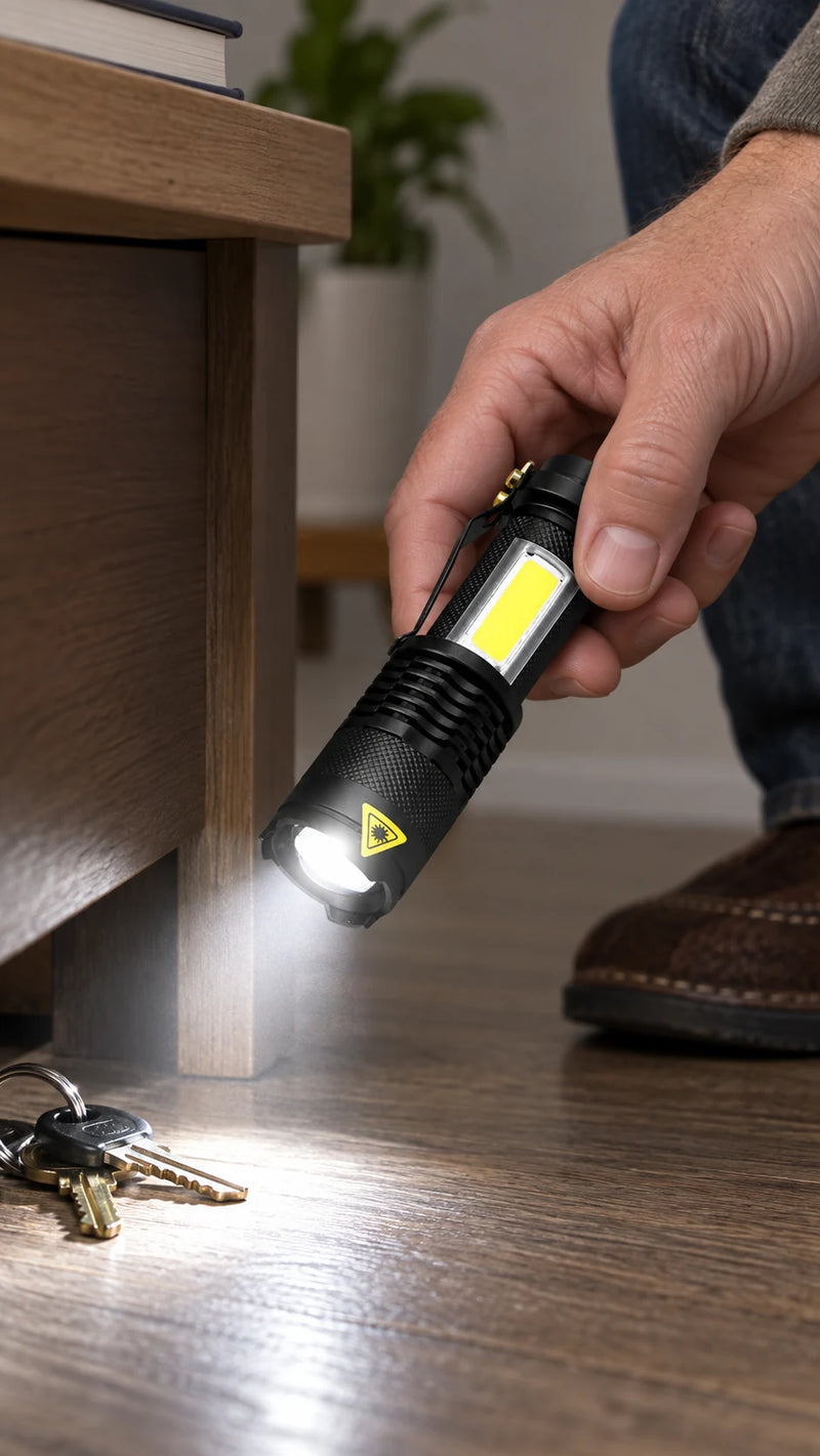 Mini Titanium Laser — everyday lighting, illustrative photo