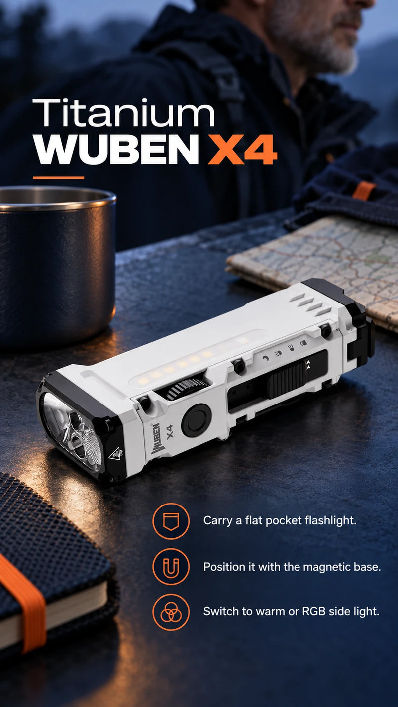 Titanium WUBEN X4 — useful features, illustrative photo