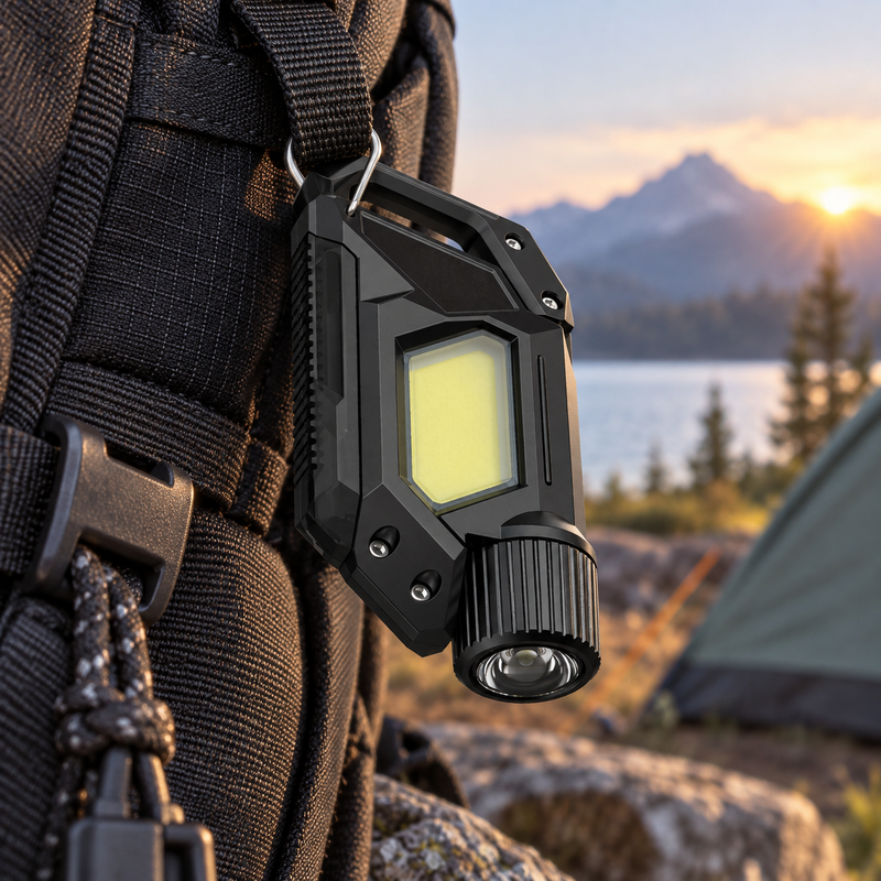 Onyxclip — Clip it to your pack. Illustrative scene.