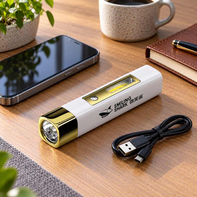 Mini Shark — Keep phone backup power close. Illustrative scene.