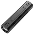 Angled view of the black aluminum TrailCore flashlight