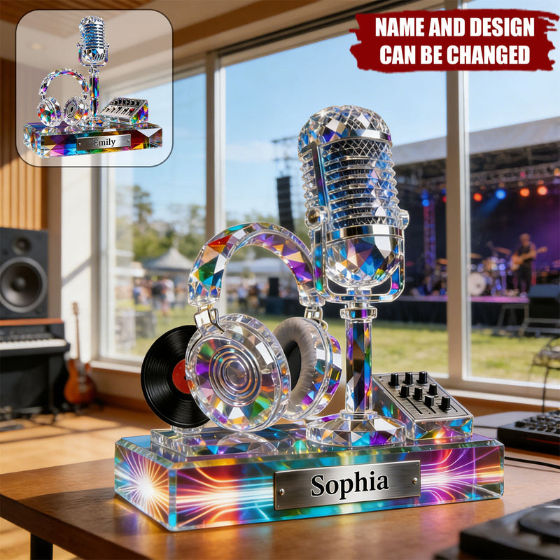 Personalized Microphone & Headphone Acrylic Plaque — product photo 1