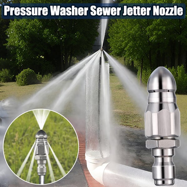 Quick-Connect Stainless Sewer Jet Nozzle — product photo 1