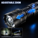 IRONCLAD X1 XL adjustable zoom head: wide flood beam in a forest versus long-range spotlight on a road