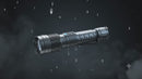 Titanium Laser Pro Flashlight waterproof close-up video showing the aluminum body, battery indicator and zoom lens under water drops