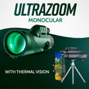 UltraZoom Monocular held in hand showing compact and portable design